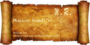 Musics Román névjegykártya